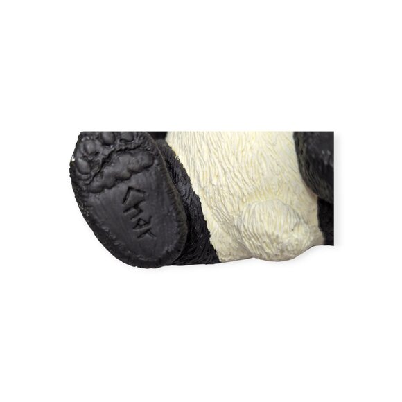 Marty Sculpture Inc Bear Foot Char-ming 7704 Panda Figurine on Wooden Base - Picture 10 of 14